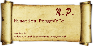 Misetics Pongrác névjegykártya